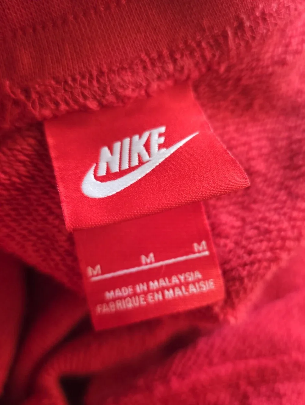 Nike Air Red Fleece Sweat Joggers with Black Logo Mens Size M